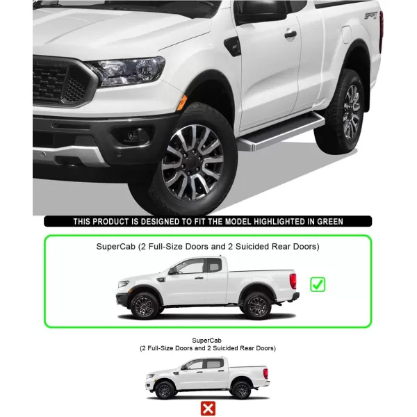 APS Running Boards  Compatible with Ford Ranger 2019-2023 Super Cab  