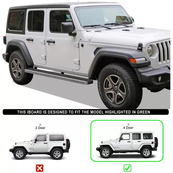 APS Running Boards  Compatible with Jeep Wrangler JL 2018-2024 4-Door   