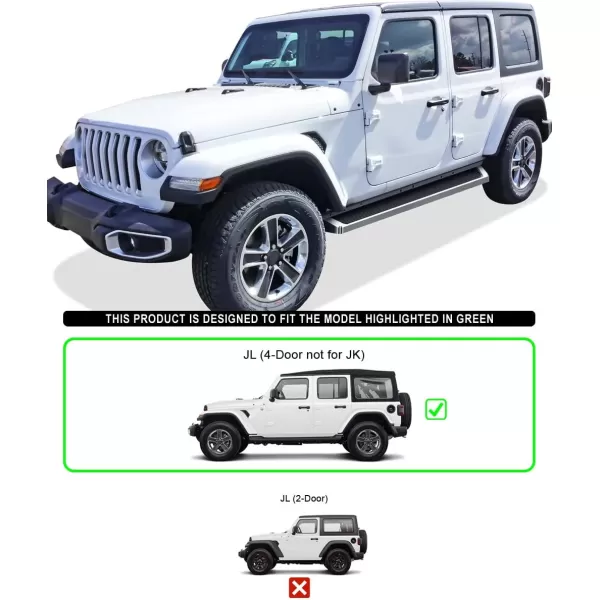 APS Running Boards  Compatible with Jeep Wrangler JL 2018-2024 4-Door   
