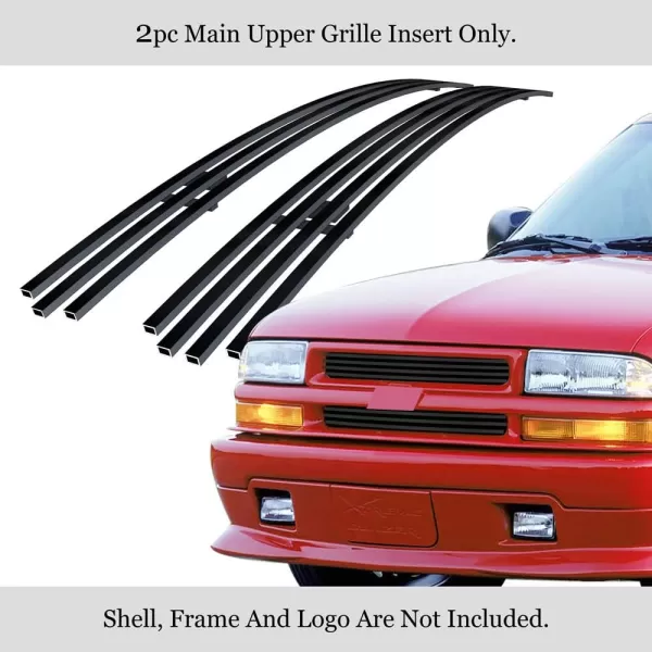 APS Compatible with Chevy Blazer 1998-2005 &amp; S-10 Criss Cross 98-04 Main Upper Stainless Steel Polished Chrome 8X6 Horizontal Billet Grille Insert C65705S