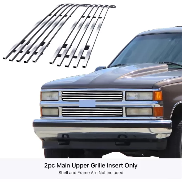 APS Compatible with Chevy Blazer C K Pickup Suburban Tahoe 1994-1999 Main Upper Stainless Steel Chrome Billet Grille Grill Insert C65706A