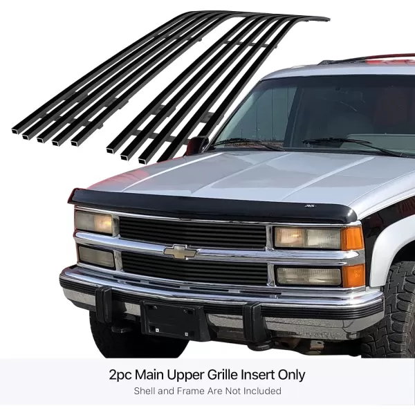 APS Compatible with Chevy Blazer C K Pickup Suburban Tahoe 1994-1999 Main Upper Stainless Steel Chrome Billet Grille Grill Insert C65706A