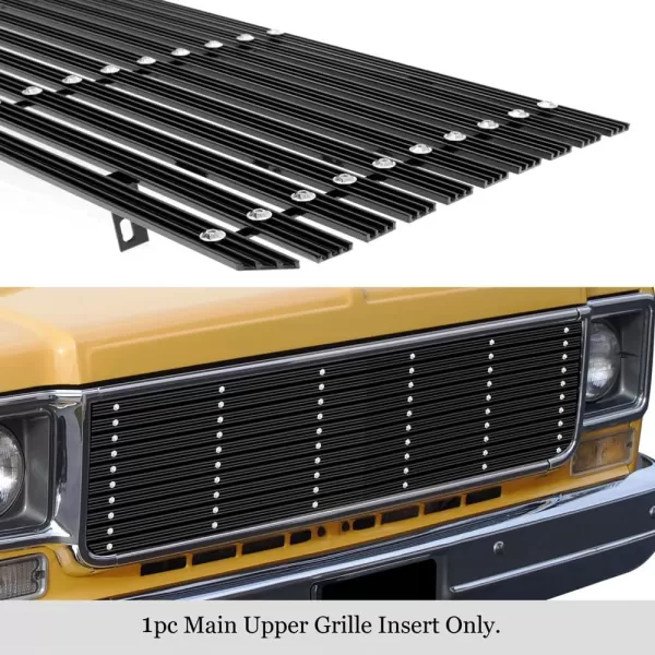 APS Compatible with Chevy GMC C K Pickup Suburban Blazer 1973-1980 Main Upper Stainless Steel Chrome Billet Grille Insert C85008S