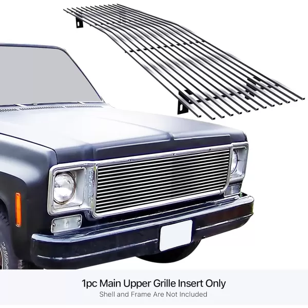 APS Compatible with Chevy GMC C K Pickup Suburban Blazer 1973-1980 Main Upper Stainless Steel Chrome Billet Grille Insert C85008S