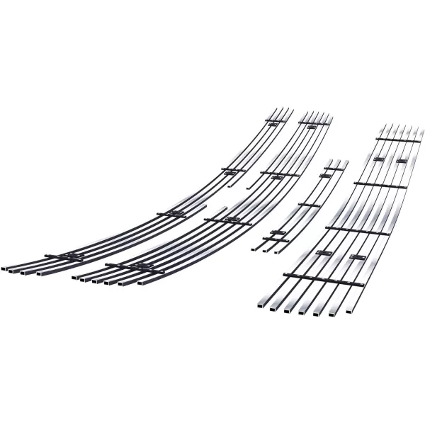 APS Compatible with Chevy Silverado 1500 2007-2013 Stainless Steel SS Chrome Horizontal Billet Grille Insert Combo C61133A