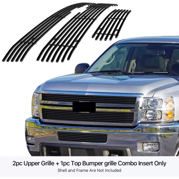 APS Compatible with Chevy Silverado 2500 HD 3500 HD 2011-2014 Billet Grille Grill Combo Insert C61031A