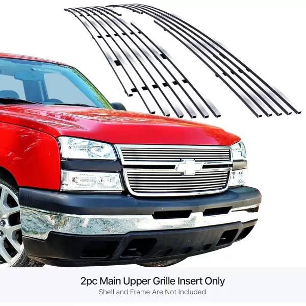 APS Compatible with Chevy Silverado 2500HD 3500 2005-2006 &amp; 06 1500 HD SS &amp; 07 Classic Main Upper Stainless Steel Chrome Billet Grille Grill Insert C65306A