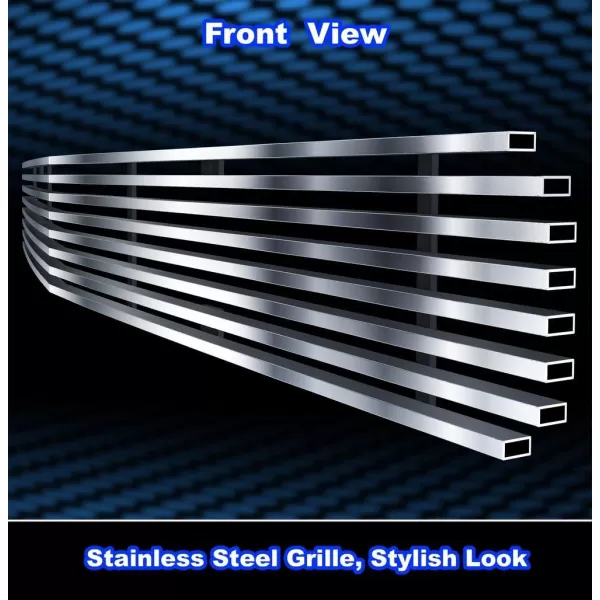 APS Compatible with Dodge Challenger 2009-2014 Main Upper Stainless Steel Chrome 8x6 Billet Grille Insert D66607S