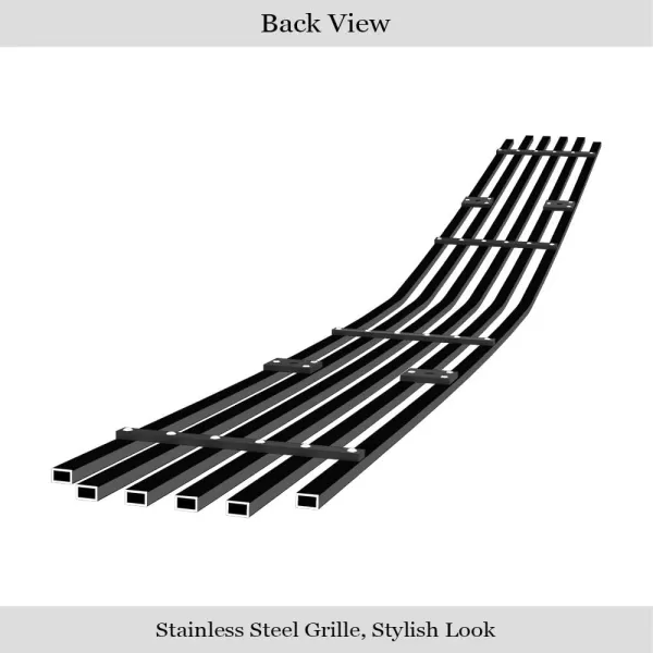 APS Compatible with Dodge Challenger 2009-2014 Main Upper Stainless Steel Chrome 8x6 Billet Grille Insert D66607S