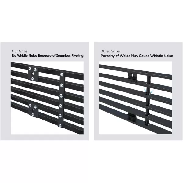 APS Compatible with Ford F-150 2009-2014 Stainless Steel Black 8x6 Horizontal Billet Grille Insert Combo F86614H
