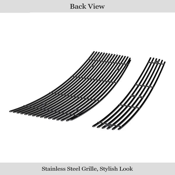 APS Compatible with GMC Sierra 1500 2007-2013 Stainless Steel Black 8x6 Horizontal Billet Grille Insert Combo G67860J