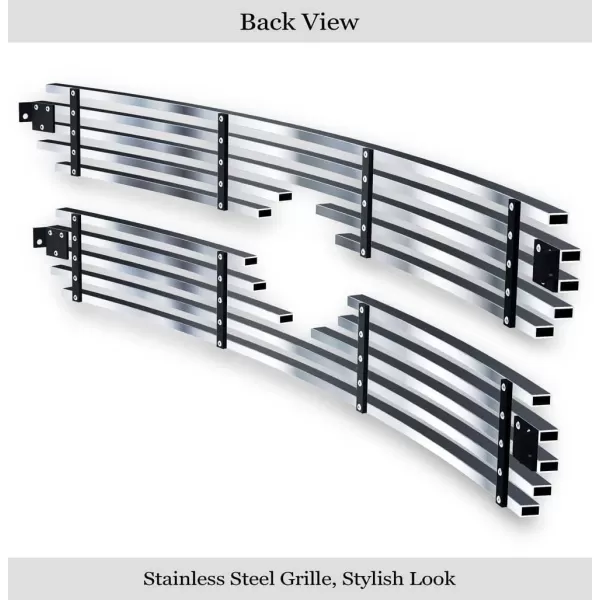 APS Compatible with Nissan Xterra 2000-2001 Main Upper Stainless Steel Black 8x6 Horizontal Billet Grille Insert N65436J