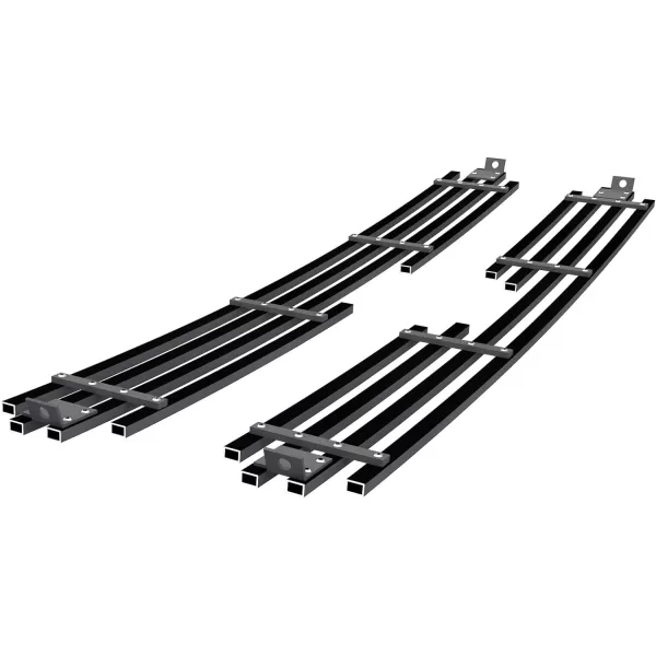 APS Compatible with Nissan Xterra 2000-2001 Main Upper Stainless Steel Black 8x6 Horizontal Billet Grille Insert N65436J