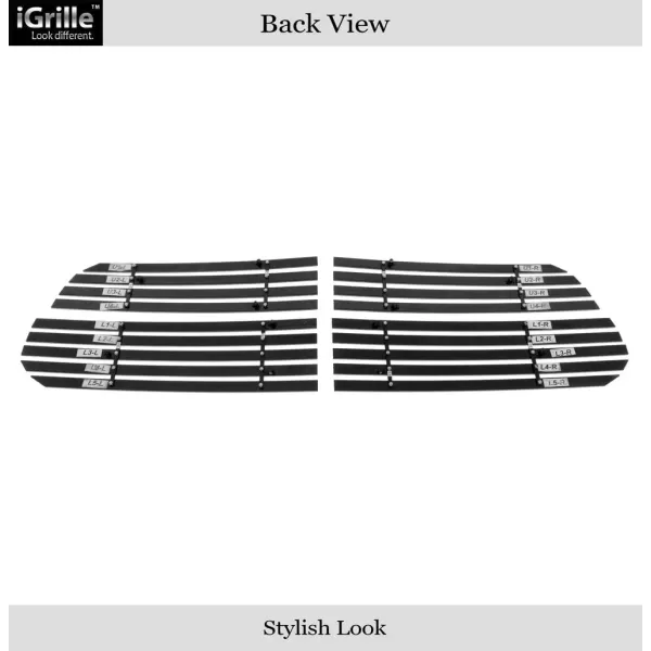 APS Compatible with Ram 1500 2013-2018 &amp; Ram 1500 Classic 19-21 Honeycomb Style Only Main Upper Stainless Steel SS Black Horizontal Billet Grille Insert D65919H