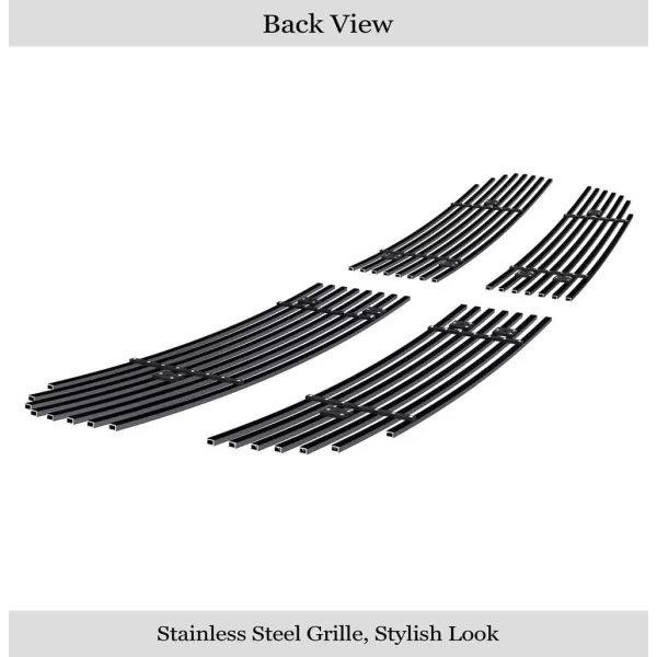APS Compatible with Ram 1500 2013-2018 &amp; Ram 1500 Classic 19-21 Honeycomb Style Only Main Upper Stainless Steel SS Black Horizontal Billet Grille Insert D65919H