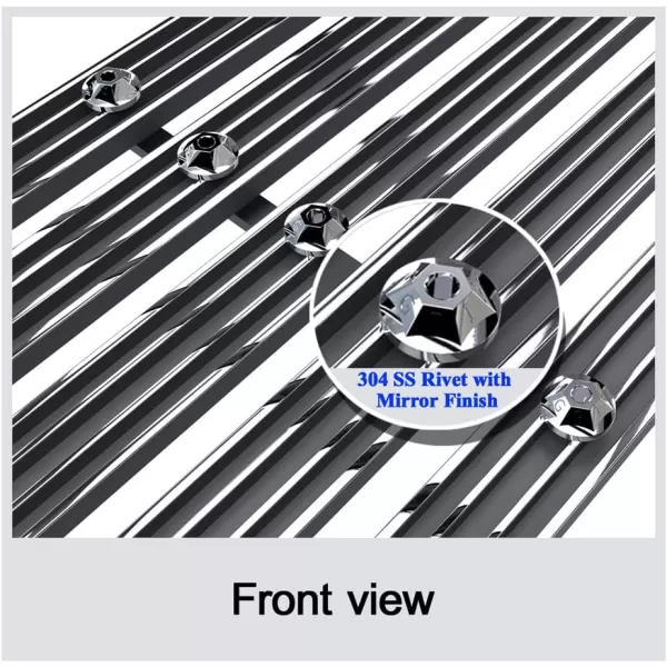 APS Compatible with Ram 1500 2013-2018 &amp; Ram 1500 Classic 19-21 Honeycomb Style Only Main Upper Stainless Steel SS Black Horizontal Billet Grille Insert D65919H