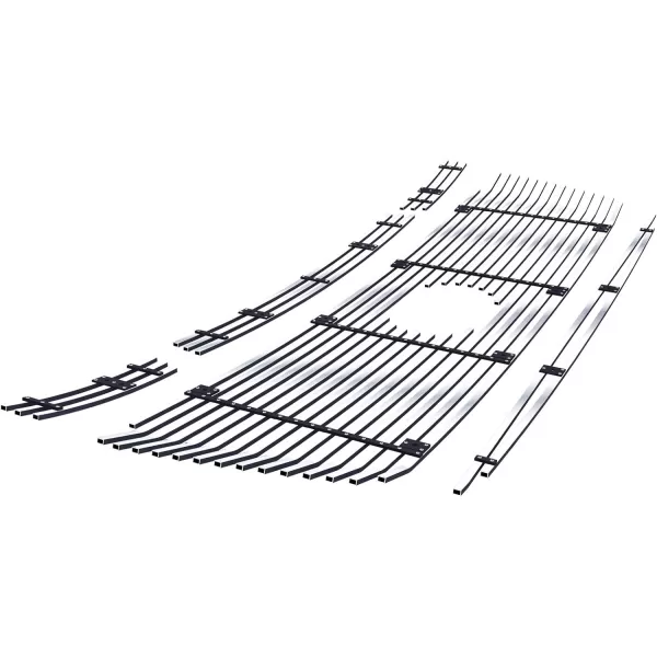 APS Compatible with Toyota Tundra 2010-2013 Stainless Steel Black 8x6 Horizontal Billet Grille Insert Combo T61060J