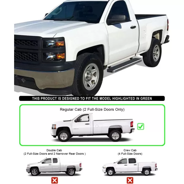 APS Running Boards  Compatible with Chevy Silverado GMC Sierra 1500 2500 1999-2006 Regular Cab &amp; 2500 HD 3500 01-06 &amp; Classic 07 