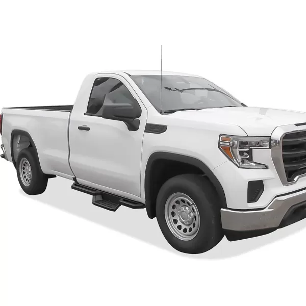 APS Stainless Steel Pocket Steps Side Bars Compatible with Chevy Silverado GMC Sierra 1500 2019-2024 Regular Cab &amp; Silverado 1500 LTD Sierra 1500 LD 2022 &amp; 2500 3500 2020-2024 