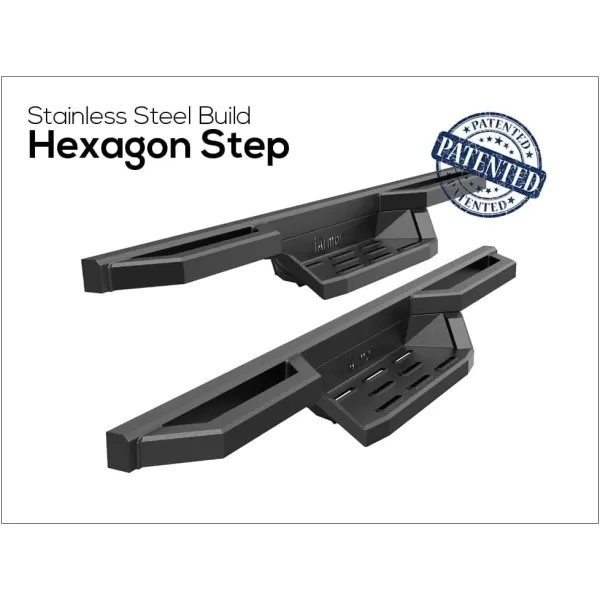 APS Stainless Steel Pocket Steps Side Bars Compatible with Chevy Silverado GMC Sierra 1500 2019-2024 Regular Cab &amp; Silverado 1500 LTD Sierra 1500 LD 2022 &amp; 2500 3500 2020-2024 