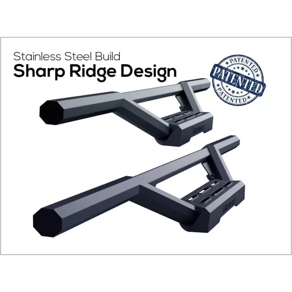 APS Stainless Steel Pocket Steps Side Bars Compatible with Chevy Silverado GMC Sierra 1500 2019-2024 Regular Cab &amp; Silverado 1500 LTD Sierra 1500 LD 2022 &amp; 2500 3500 2020-2024 