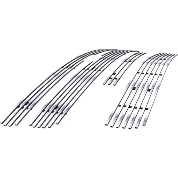 APS Compatible with Chevy Silverado 1500 2007-2013 Stainless Steel SS Chrome Horizontal Billet Grille Insert Combo C61133A
