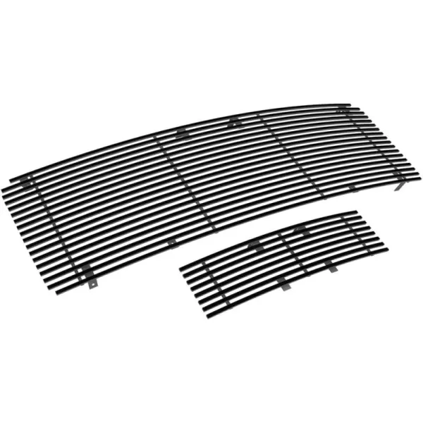 APS Compatible with Ford F-150 2009-2014 Stainless Steel Black 8x6 Horizontal Billet Grille Insert Combo F86614H