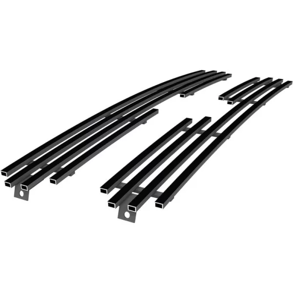 APS Compatible with Nissan Xterra 2000-2001 Main Upper Stainless Steel Black 8x6 Horizontal Billet Grille Insert N65436J