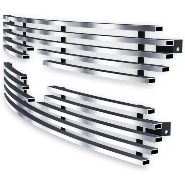 APS Compatible with Nissan Xterra 2000-2001 Main Upper Stainless Steel Black 8x6 Horizontal Billet Grille Insert N65436J