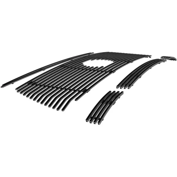 APS Compatible with Toyota Tundra 2010-2013 Stainless Steel Black 8x6 Horizontal Billet Grille Insert Combo T61060J