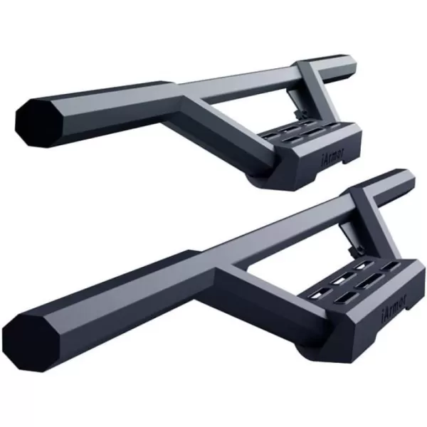 APS Stainless Steel Pocket Steps Side Bars Compatible with Chevy Silverado GMC Sierra 1500 2019-2024 Regular Cab &amp; Silverado 1500 LTD Sierra 1500 LD 2022 &amp; 2500 3500 2020-2024 