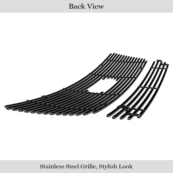 APS Compatible with Ford F-150 2004-2005 Honeycomb Style Grille Stainless Steel Black 8x6 Horizontal Billet Grille Insert Combo F67994J