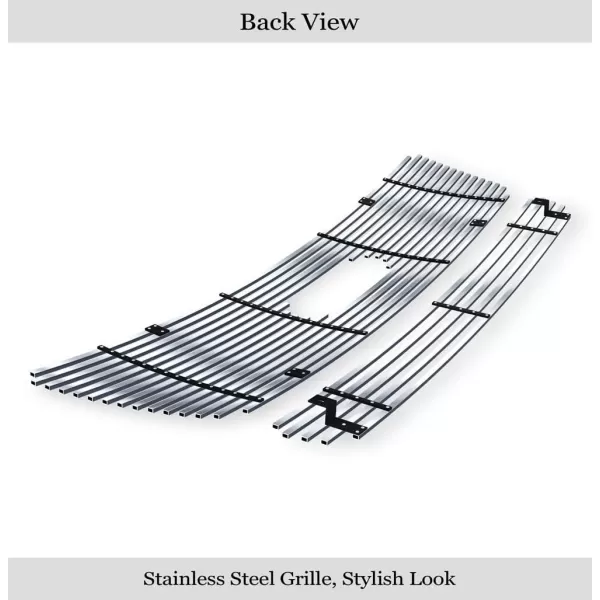 APS Compatible with Ford F-150 2004-2005 Honeycomb Style Grille Stainless Steel Black 8x6 Horizontal Billet Grille Insert Combo F67994J