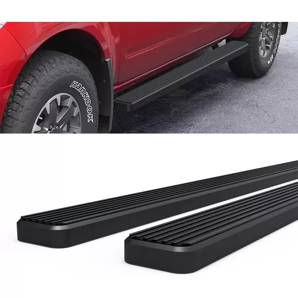 APS Wheel to Wheel Running Boards 6-inch Compatible with Nissan Frontier 2005-2024 Crew Cab 5ft Bed 