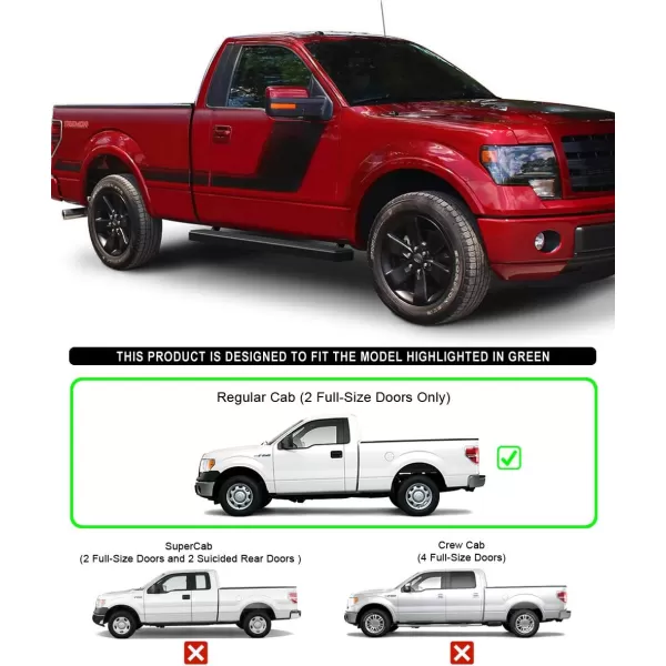 APS Running Boards  Compatible with Ford F150 2009-2014 Regular Cab 