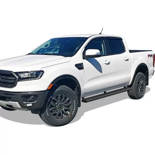 APS Black Running Boards Style Compatible with Ford Ranger 2019-2023 SuperCrew Cab 4-Door 