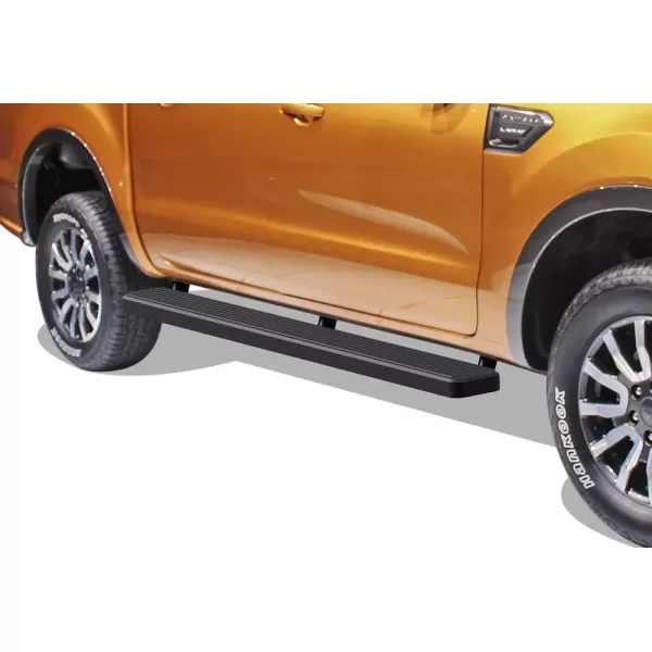 APS Black Running Boards Style Compatible with Ford Ranger 2019-2023 SuperCrew Cab 4-Door 