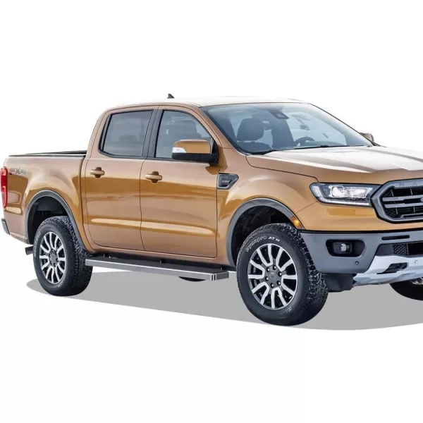 APS Black Running Boards Style Compatible with Ford Ranger 2019-2023 SuperCrew Cab 4-Door 