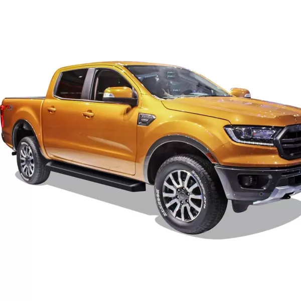APS Black Running Boards Style Compatible with Ford Ranger 2019-2023 SuperCrew Cab 4-Door 