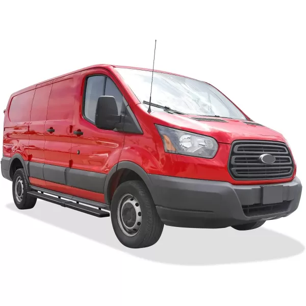 APS Running Boards 6 inches Matte Black Compatible with Ford Transit 2015-2024 Full Size Van 3-Door  Stainless Steel 