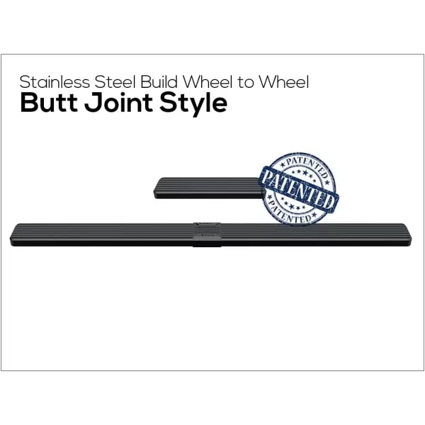 APS Running Boards 6 inches Matte Black Compatible with Ford Transit 2015-2024 Full Size Van 3-Door  Stainless Steel 