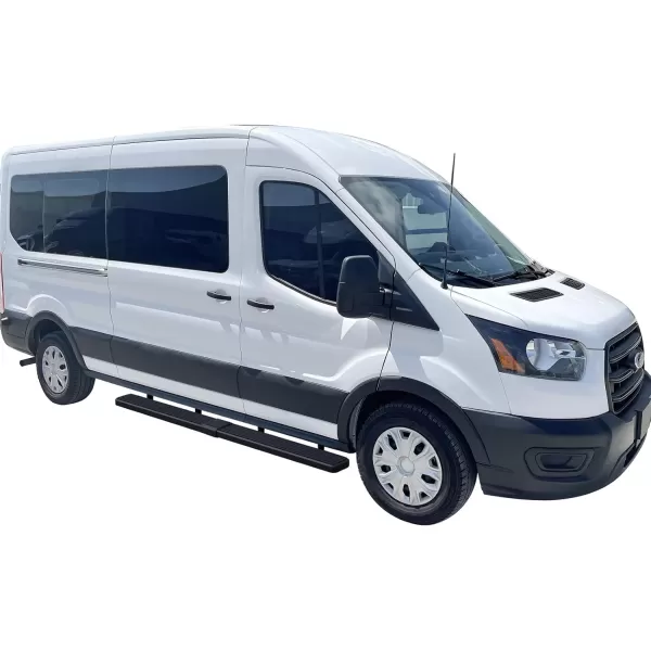 APS Running Boards 6 inches Matte Black Compatible with Ford Transit 2015-2024 Full Size Van 3-Door  Stainless Steel 