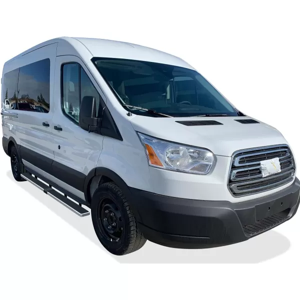 APS Running Boards 6 inches Matte Black Compatible with Ford Transit 2015-2024 Full Size Van 3-Door  Stainless Steel 