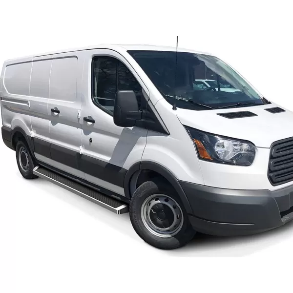 APS Running Boards 6 inches Matte Black Compatible with Ford Transit 2015-2024 Full Size Van 3-Door  Stainless Steel 