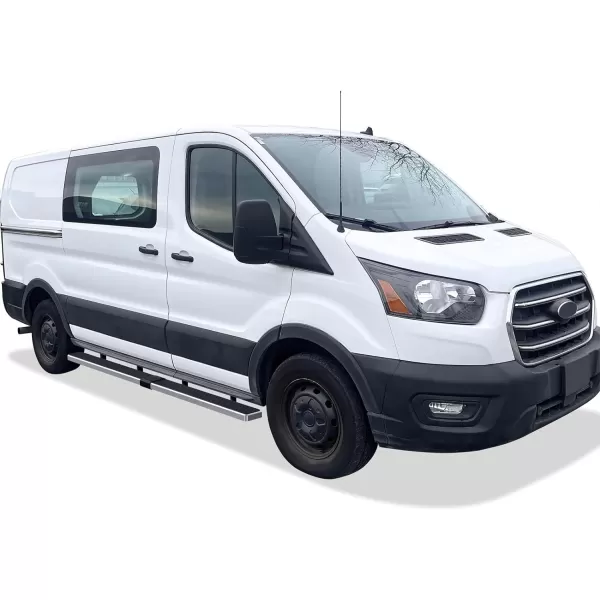 APS Running Boards 6 inches Matte Black Compatible with Ford Transit 2015-2024 Full Size Van 3-Door  Stainless Steel 