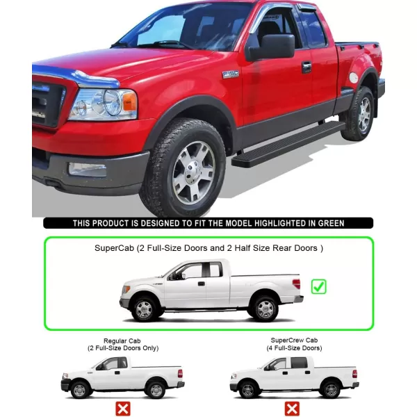 APS Running Boards  Compatible with Ford F150 2004-2008 Super Cab  