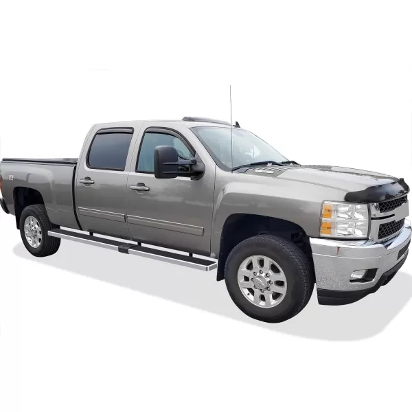 APS Wheel to Wheel Running Boards 6in Compatible with Chevy Silverado GMC Sierra 1500 2001-2013 Crew Cab 6.5ft Bed &amp; 2500 3500 2001-2014 Stainless Steel 