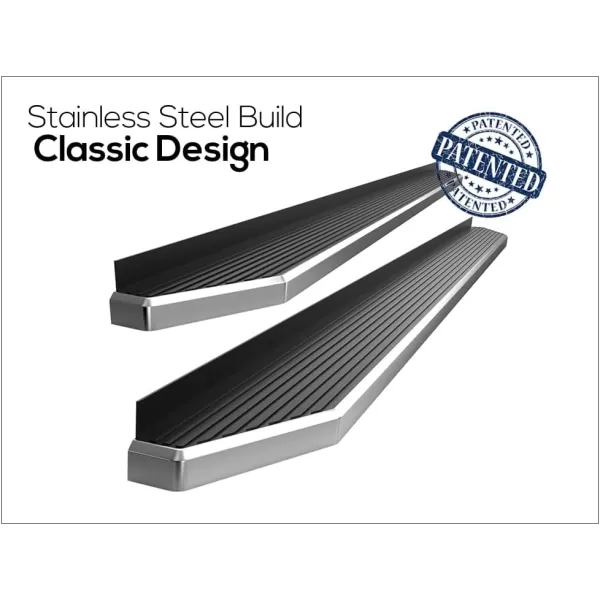 APS 6-inch Stainless Steel  Running Boards Side Bars Side Steps Compatible with Ram 1500 2019-2024 Crew Cab 