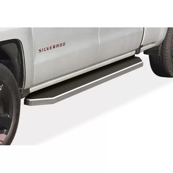APS iBoard Third Generation Polished Flat Style Running Boards Side Step for Selected Chevy Silverado GMC Sierra Crew Cab