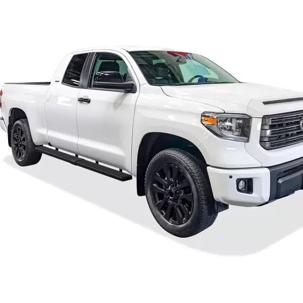 imageAPS 5in WheeltoWheel Black Nerf Bars Stainless Steel Compatible with Toyota Tundra Double Cab 55ft Bed 0721